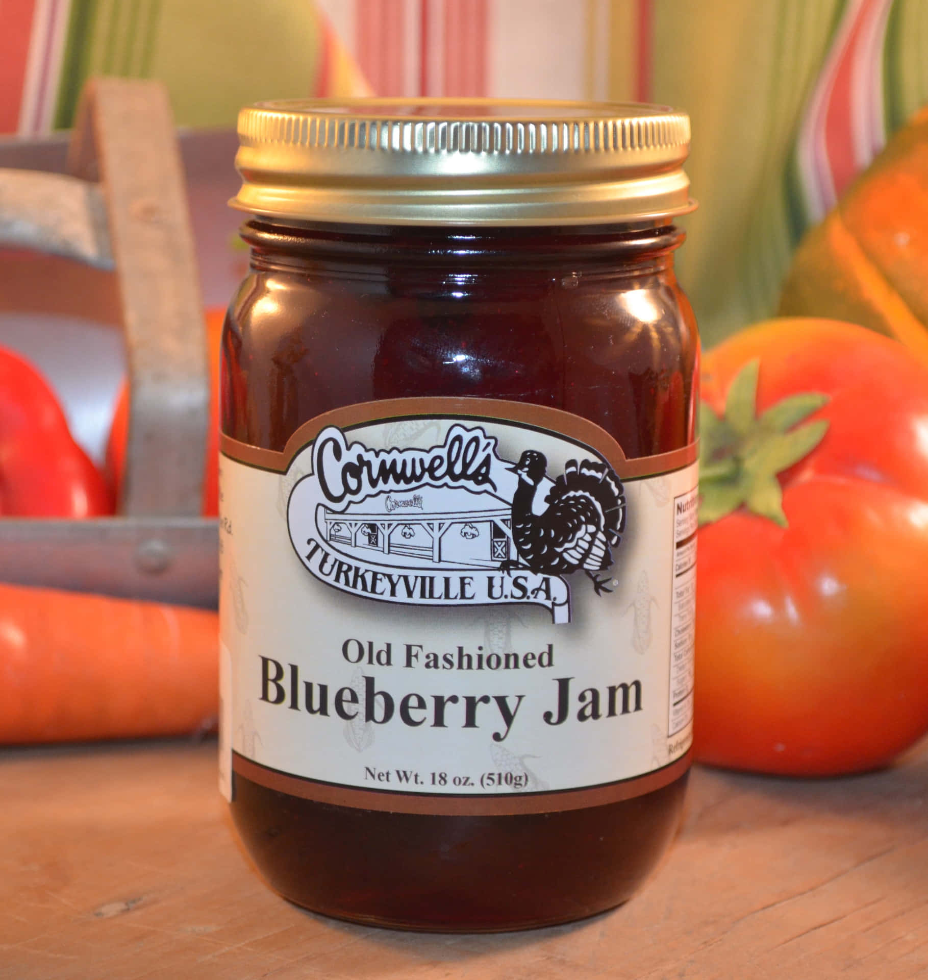 A jar of homemade blueberry jam freshly made with love Wallpaper