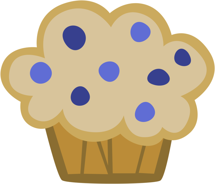 Blueberry Muffin Cartoon Illustration PNG