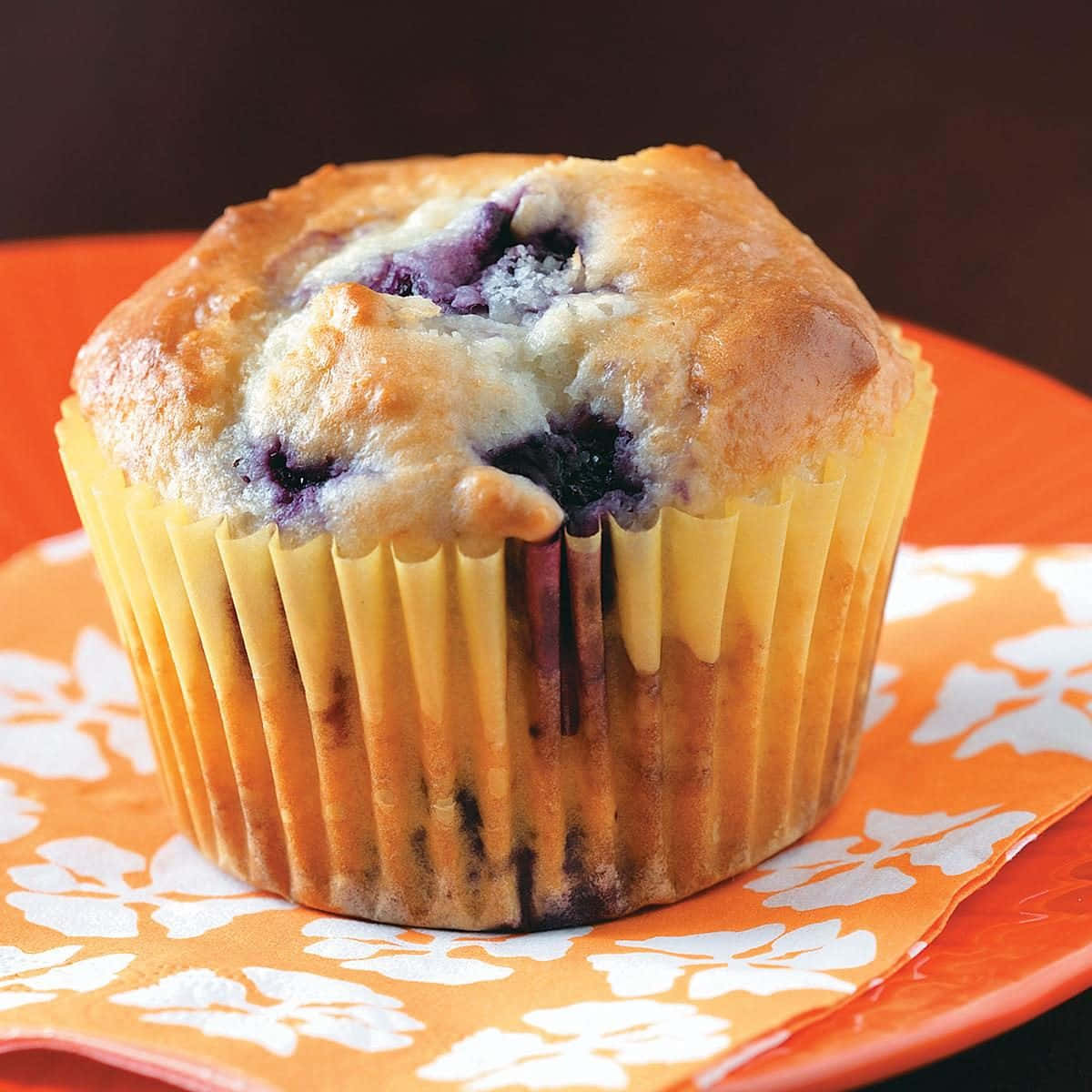 Delicious and Moist Blueberry Muffins Wallpaper