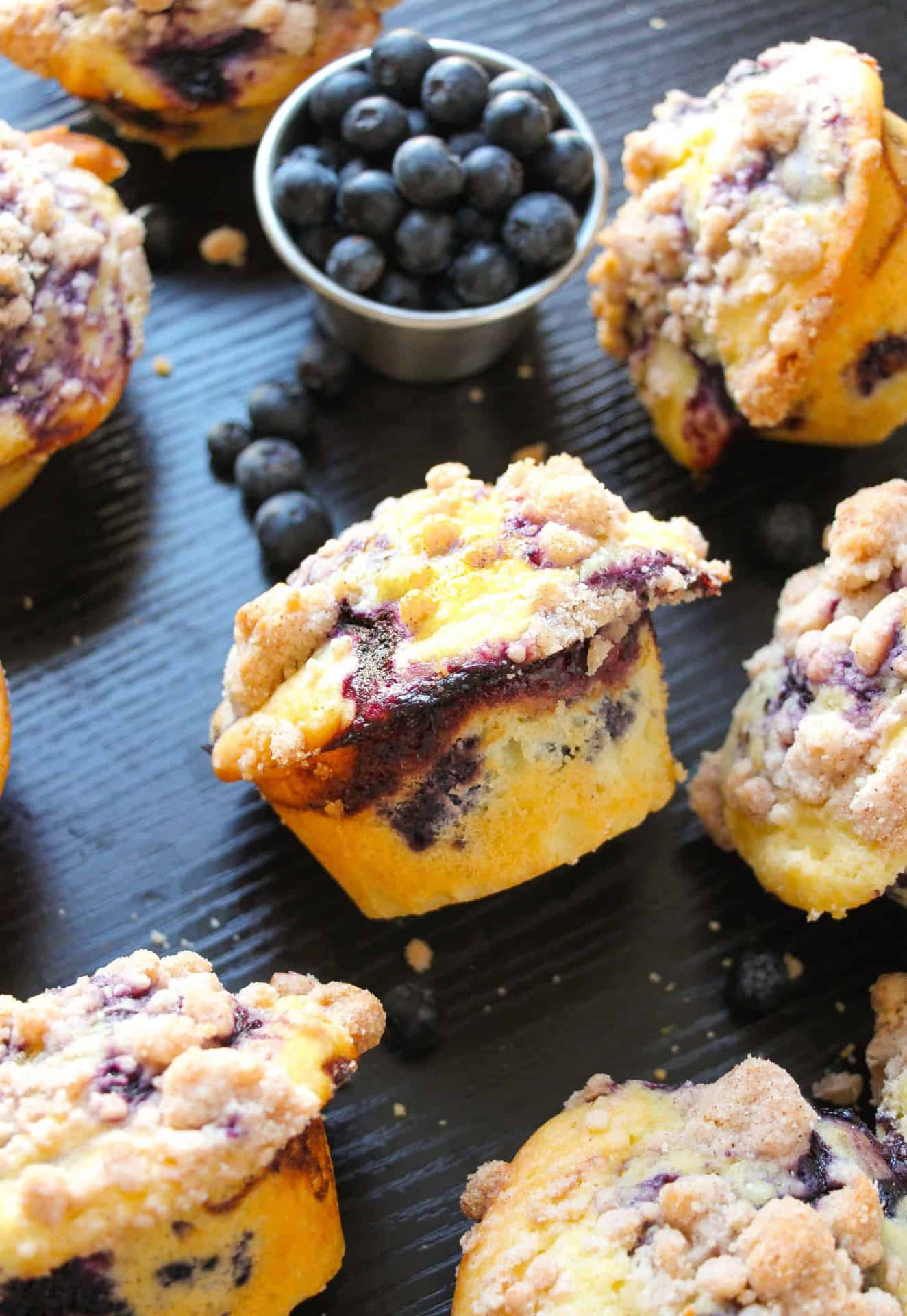 Delicious Fresh Baked Blueberry Muffins Wallpaper