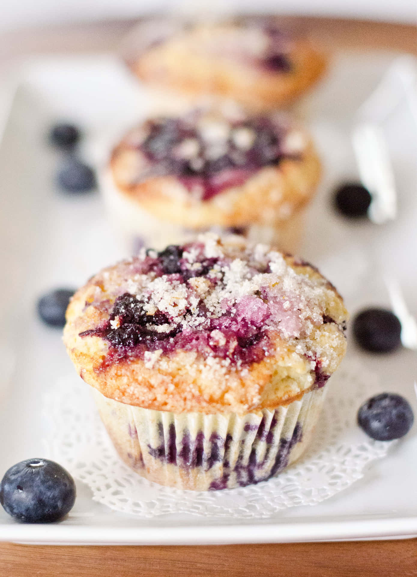 Blueberry muffins, the perfect sweet snack. Wallpaper