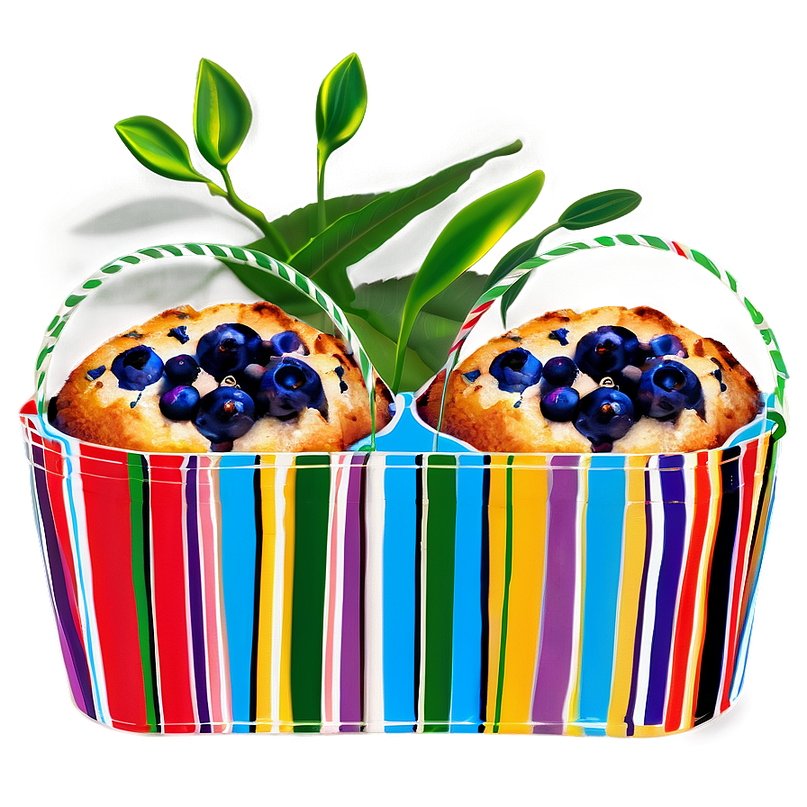 Blueberry Muffins Basket Png 05212024 PNG