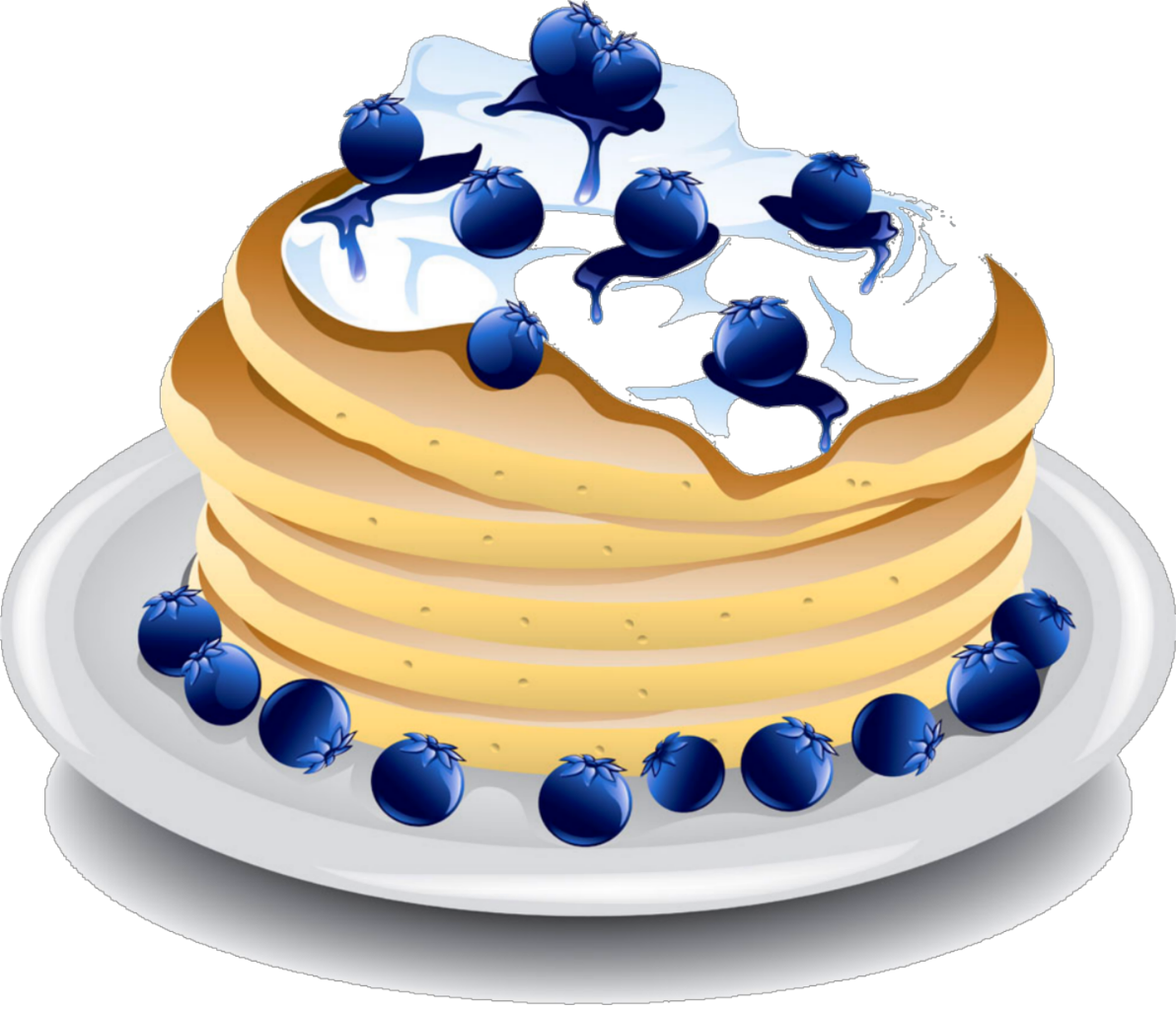 Blueberry Pancakes Illustration PNG