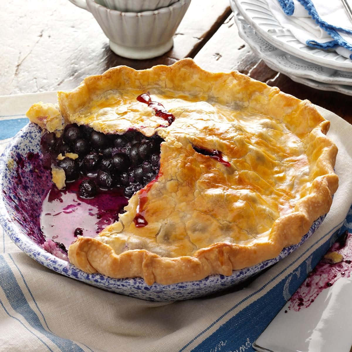 "A Warm, Sweet Slice of Delicious Blueberry Pie" Wallpaper