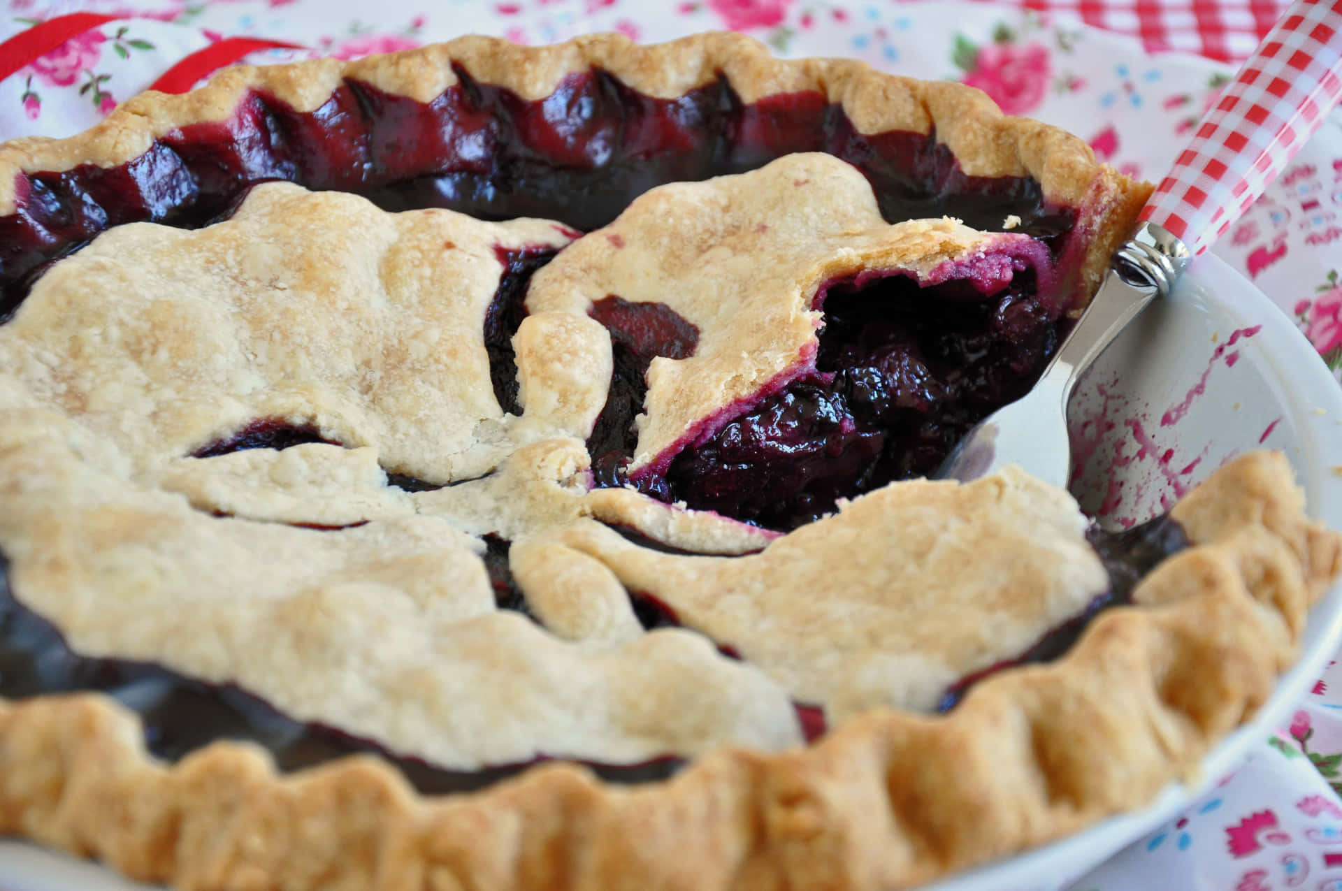 Delicious Blueberry Pie Perfect for Sharing Wallpaper