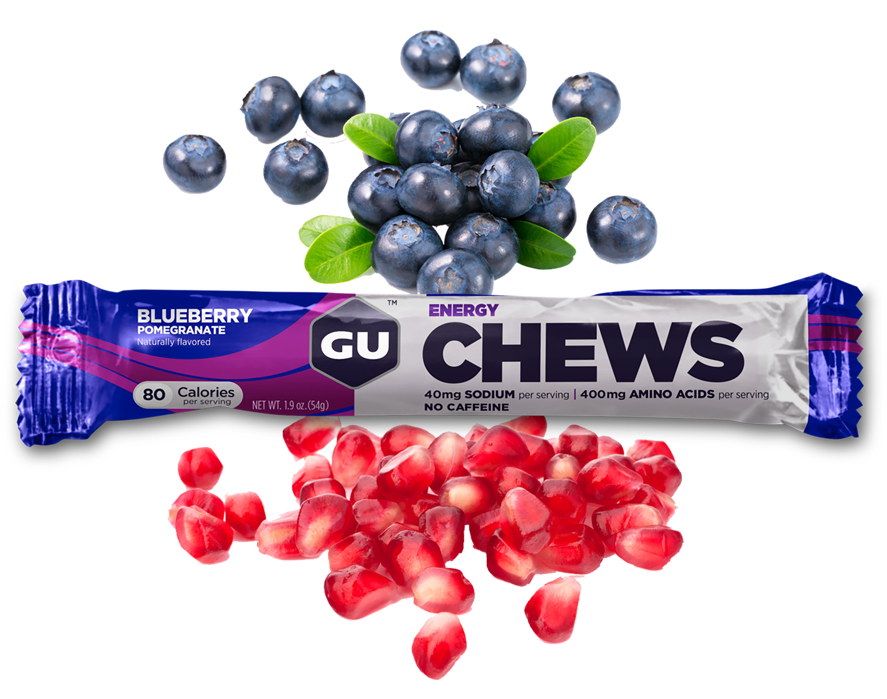 Blueberry Pomegranate Energy Chews Packaging PNG