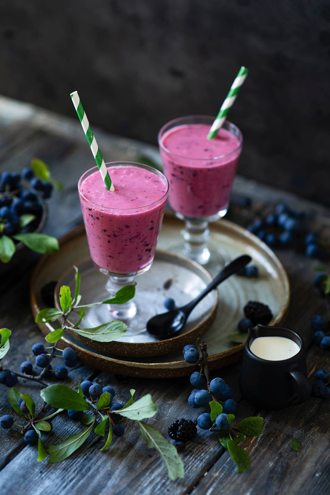 Blueberry Smoothie Drink Wallpaper