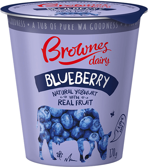 Blueberry Yoghurt Packaging Brownes Dairy PNG
