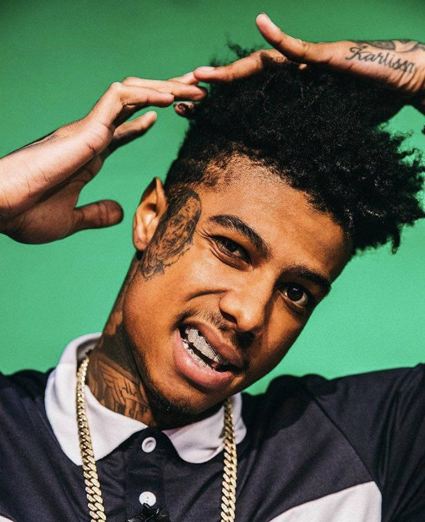 Blueface Green Background Picture