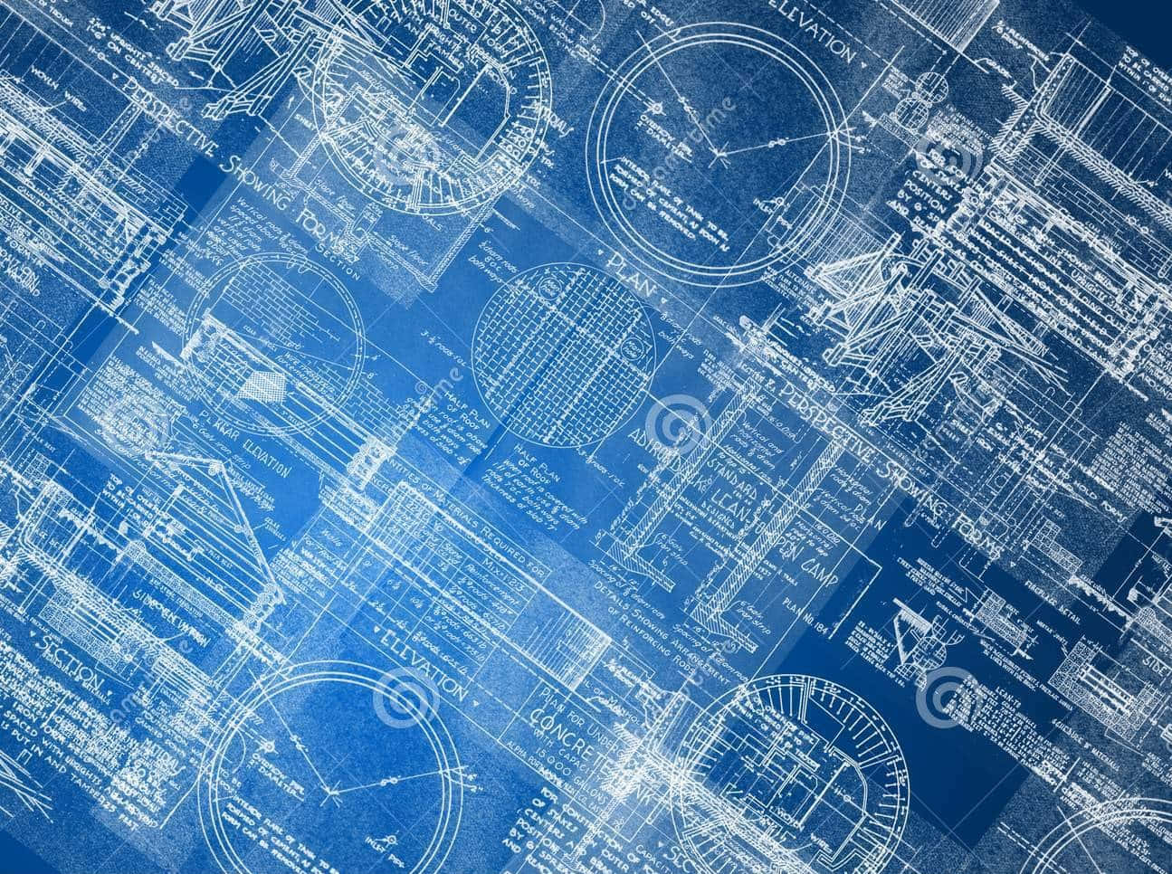Blueprint Background Watch Design Wallpaper