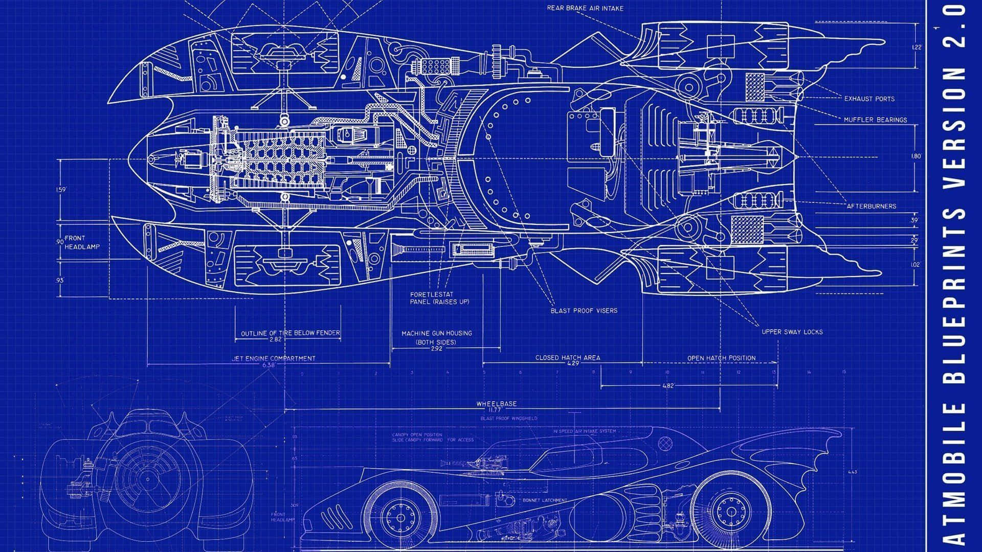 Blueprint Background Batmobile Blueprint Design Wallpaper