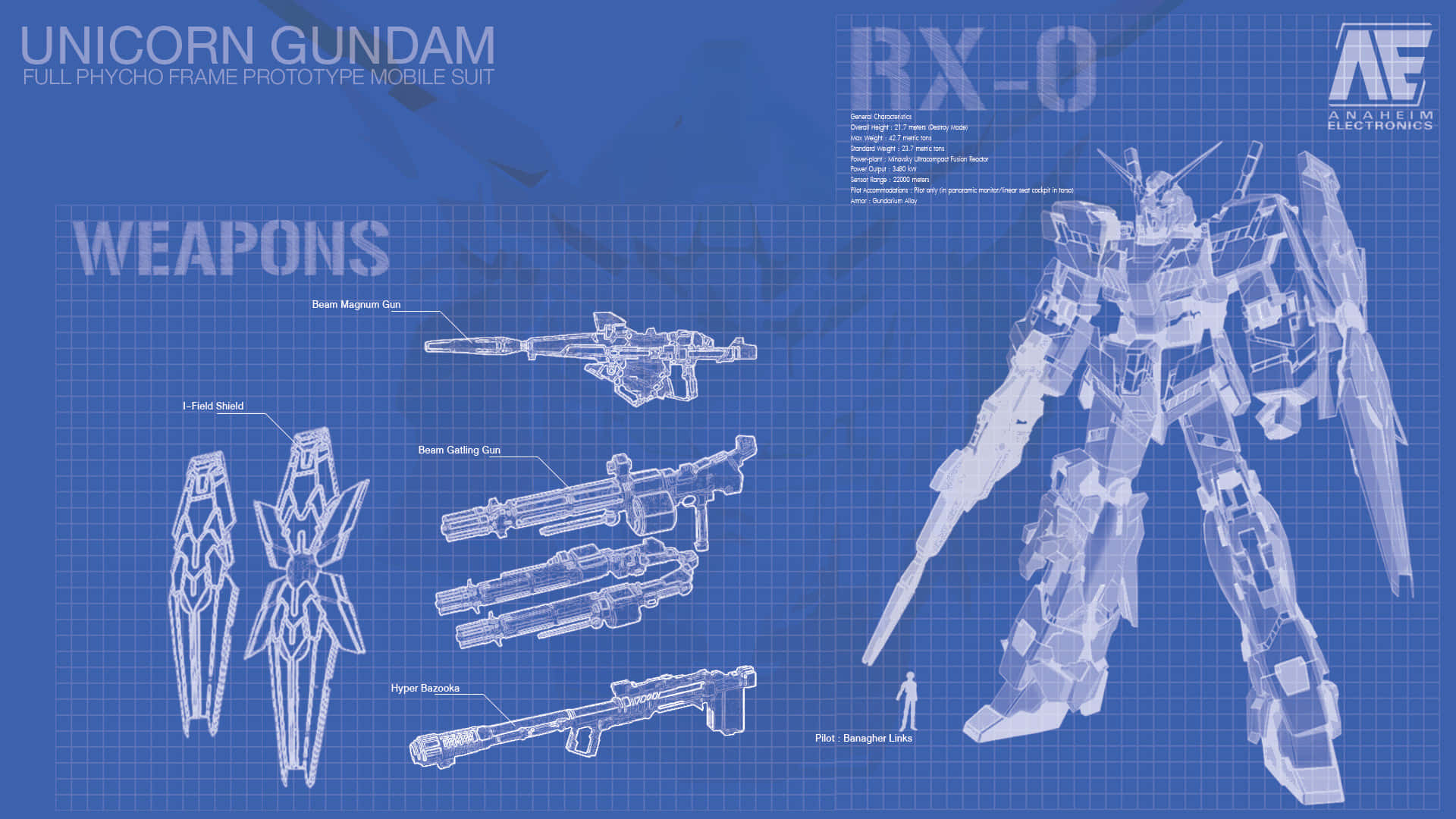 Blueprint Background Unicorn Gundam Blueprint Background