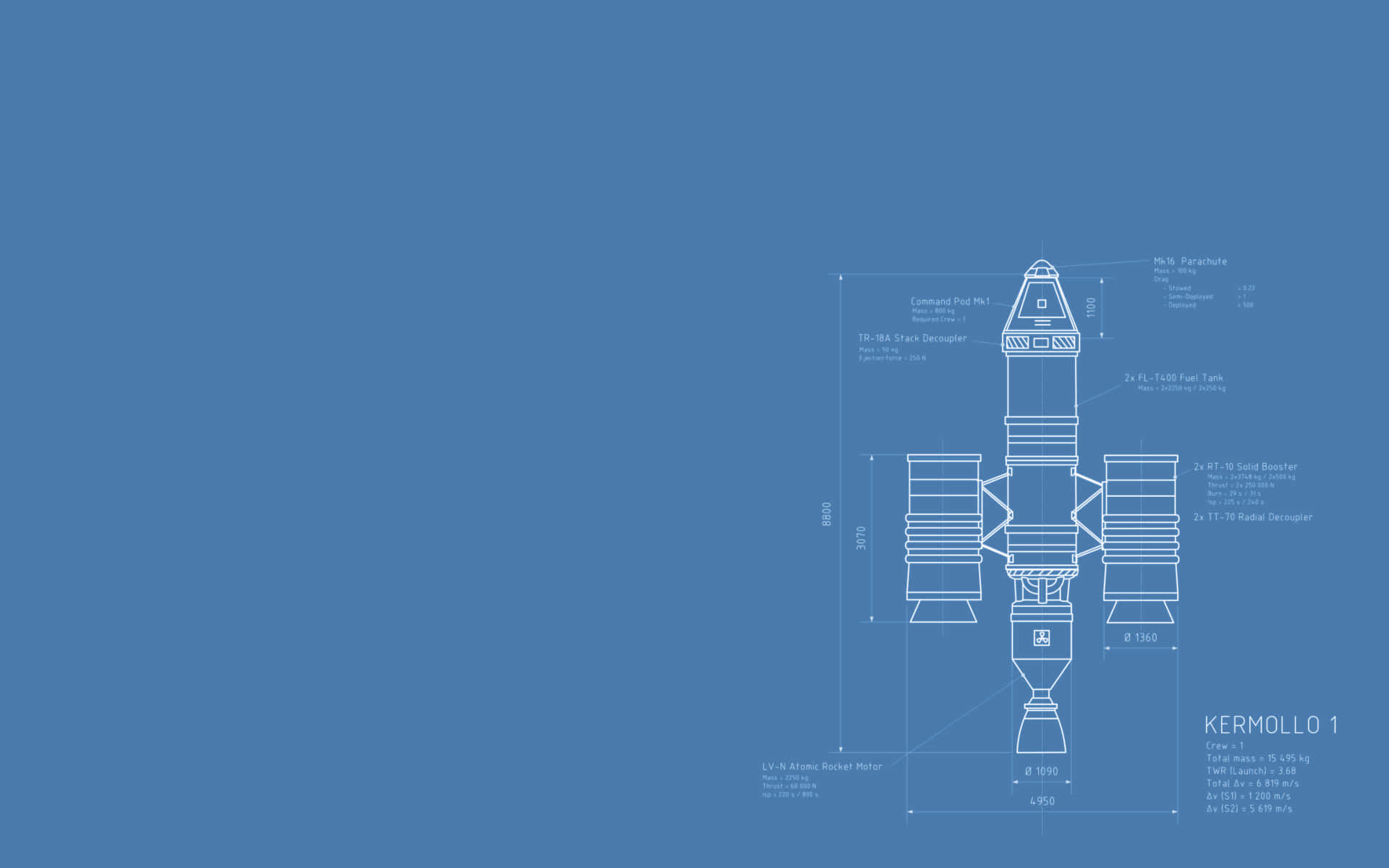 Blueprint Background Kerbal Space Program Spaceship Wallpaper