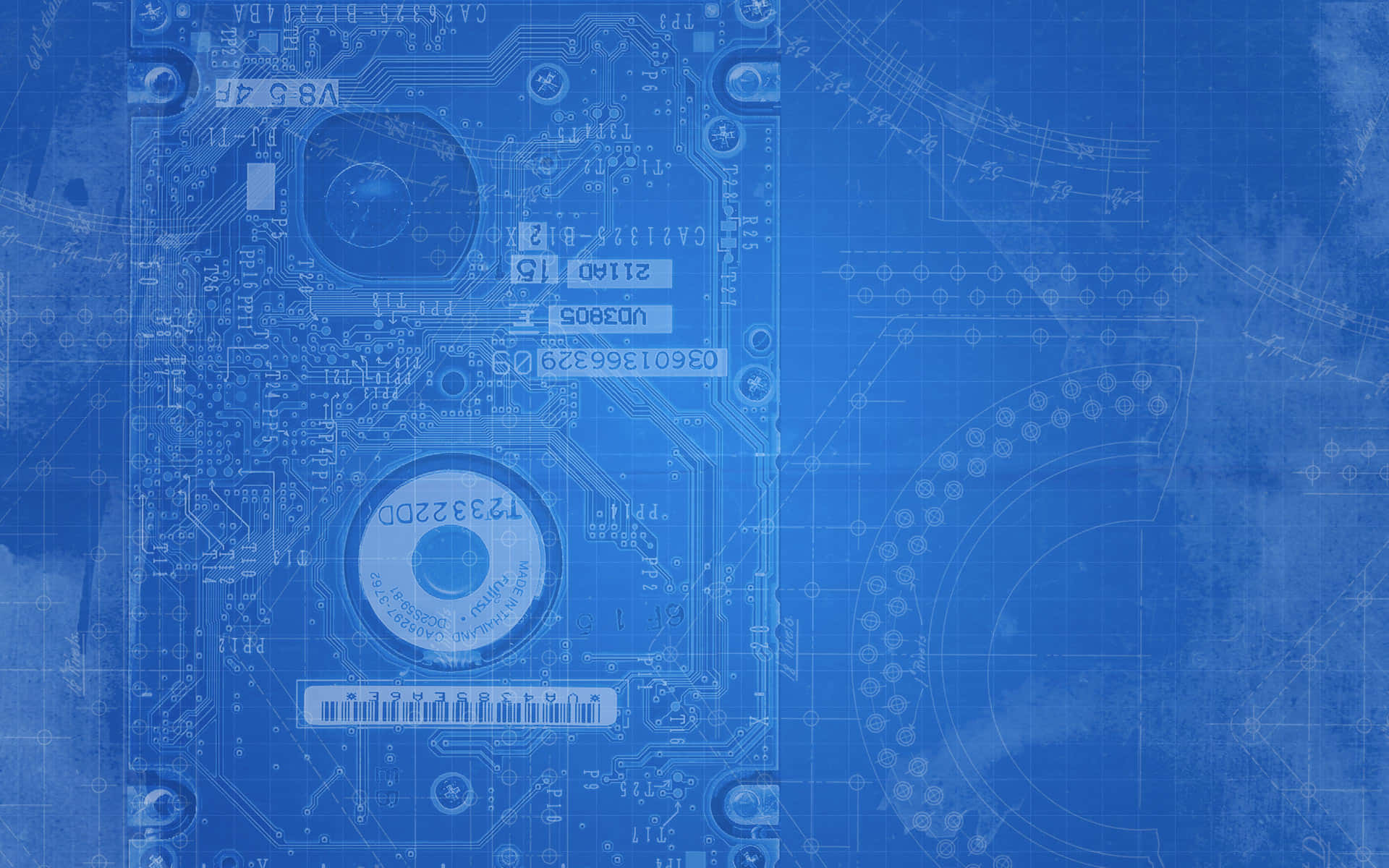 Blueprint Background Computer Interior Wallpaper