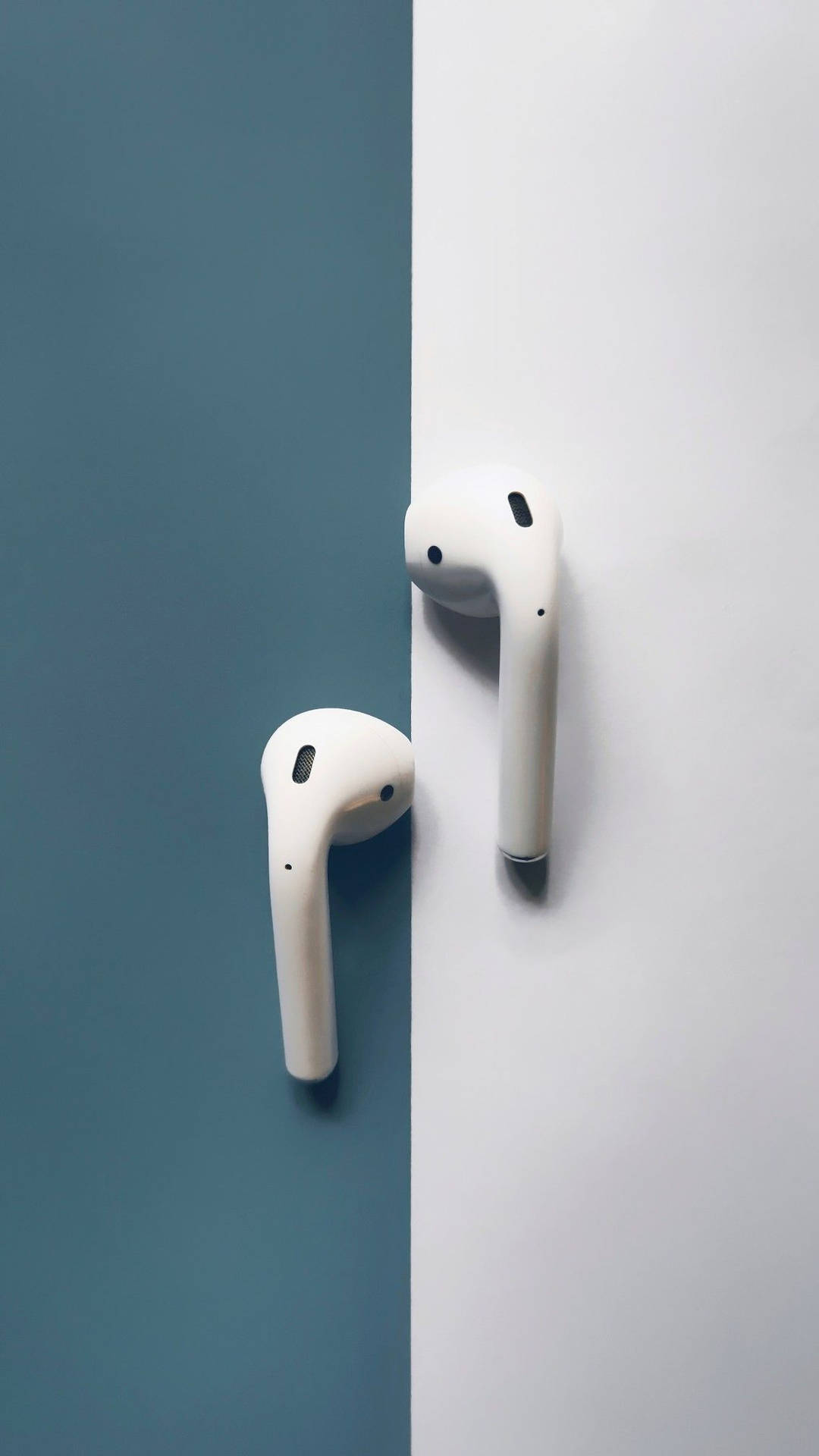 Hvide Bluetooth-airpods Wallpaper