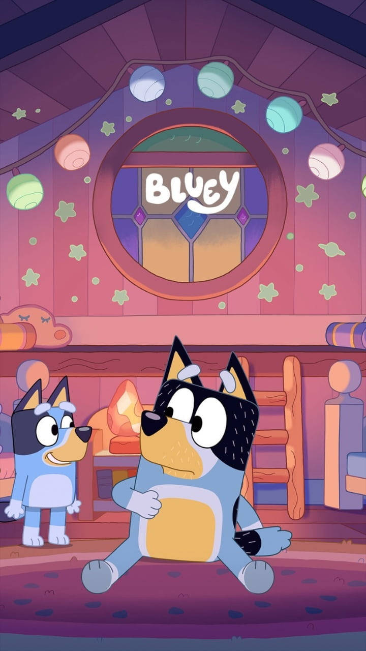Bluey And Bandit Inside Decorated House Wallpaper