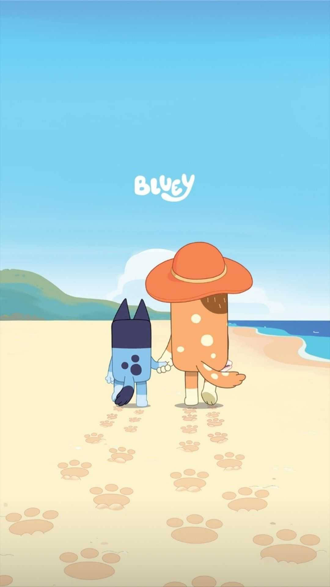 Bluey And Chilli At The Beach Wallpaper