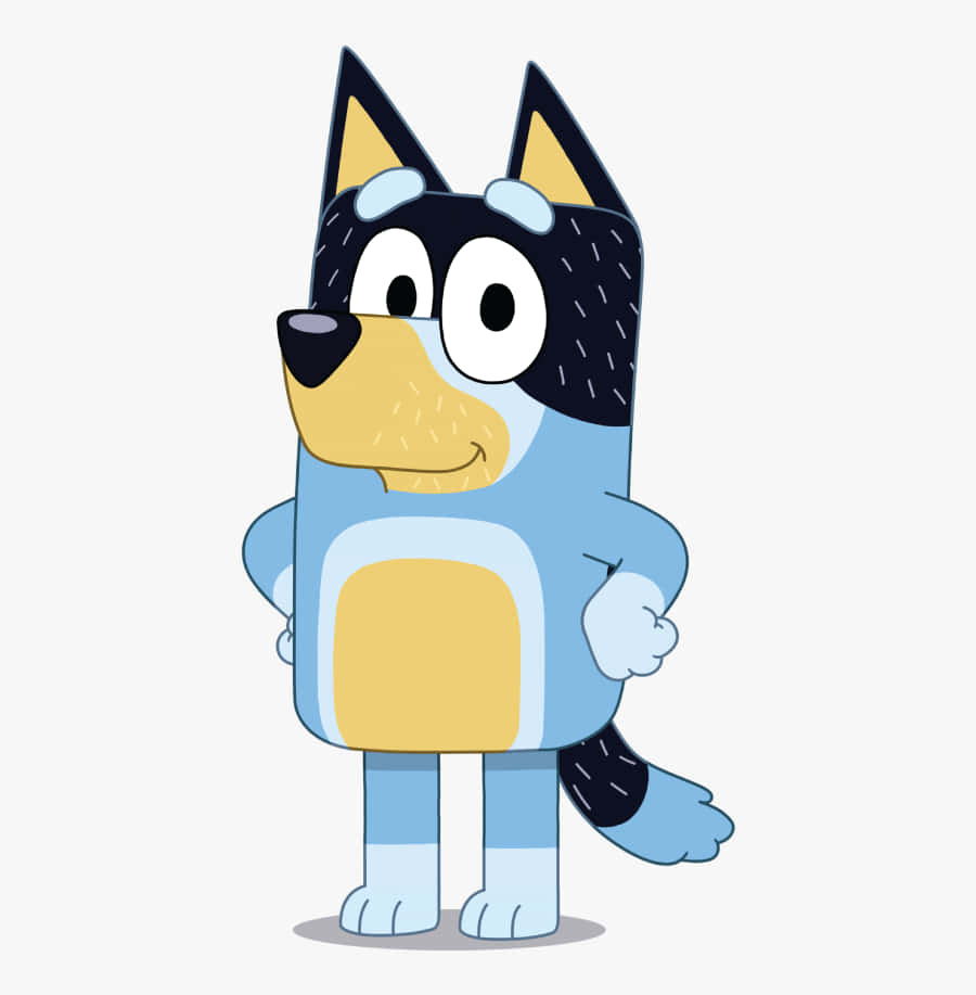 A Cartoon Dog With A Blue And Yellow Outfit