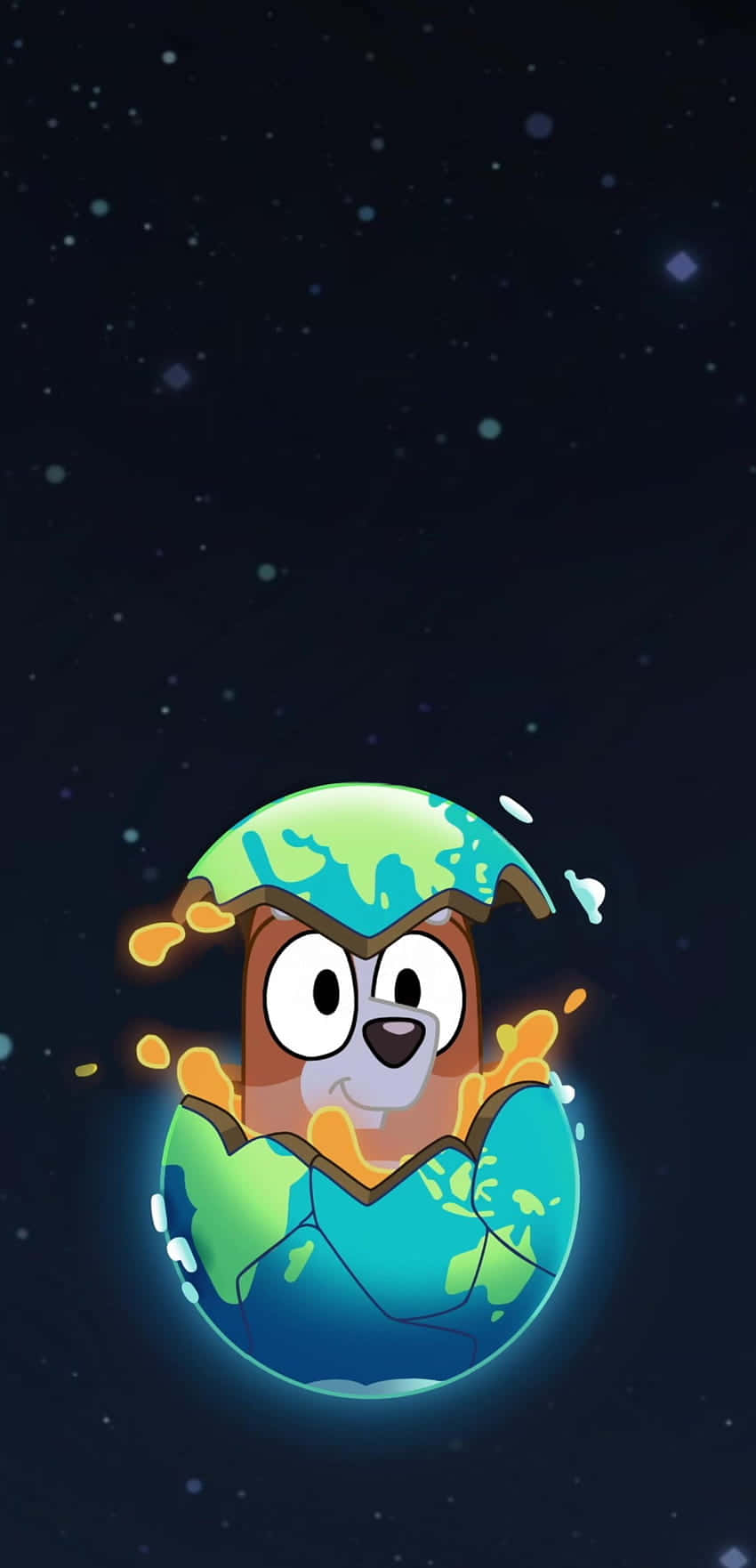 Bluey Character Emerging From Earth Wallpaper