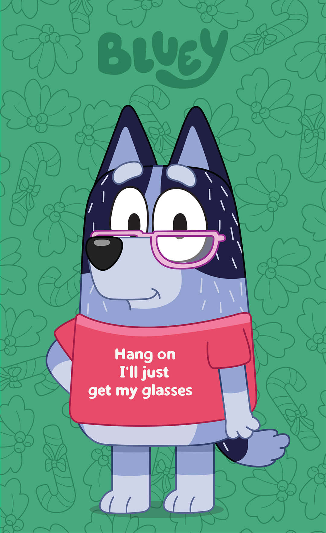 Bluey Character With Glasses Wallpaper