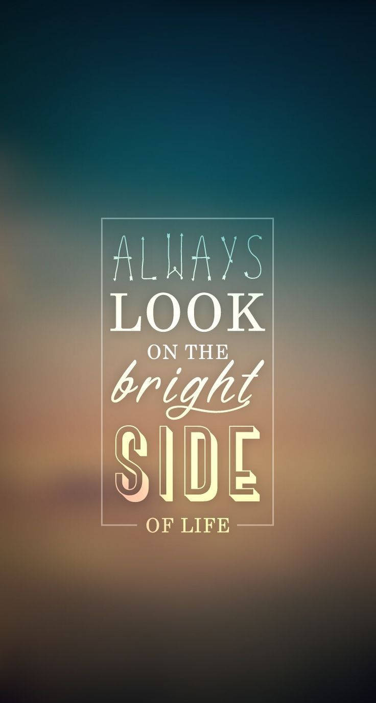 Blurred Blue Bright Side Quote Wallpaper