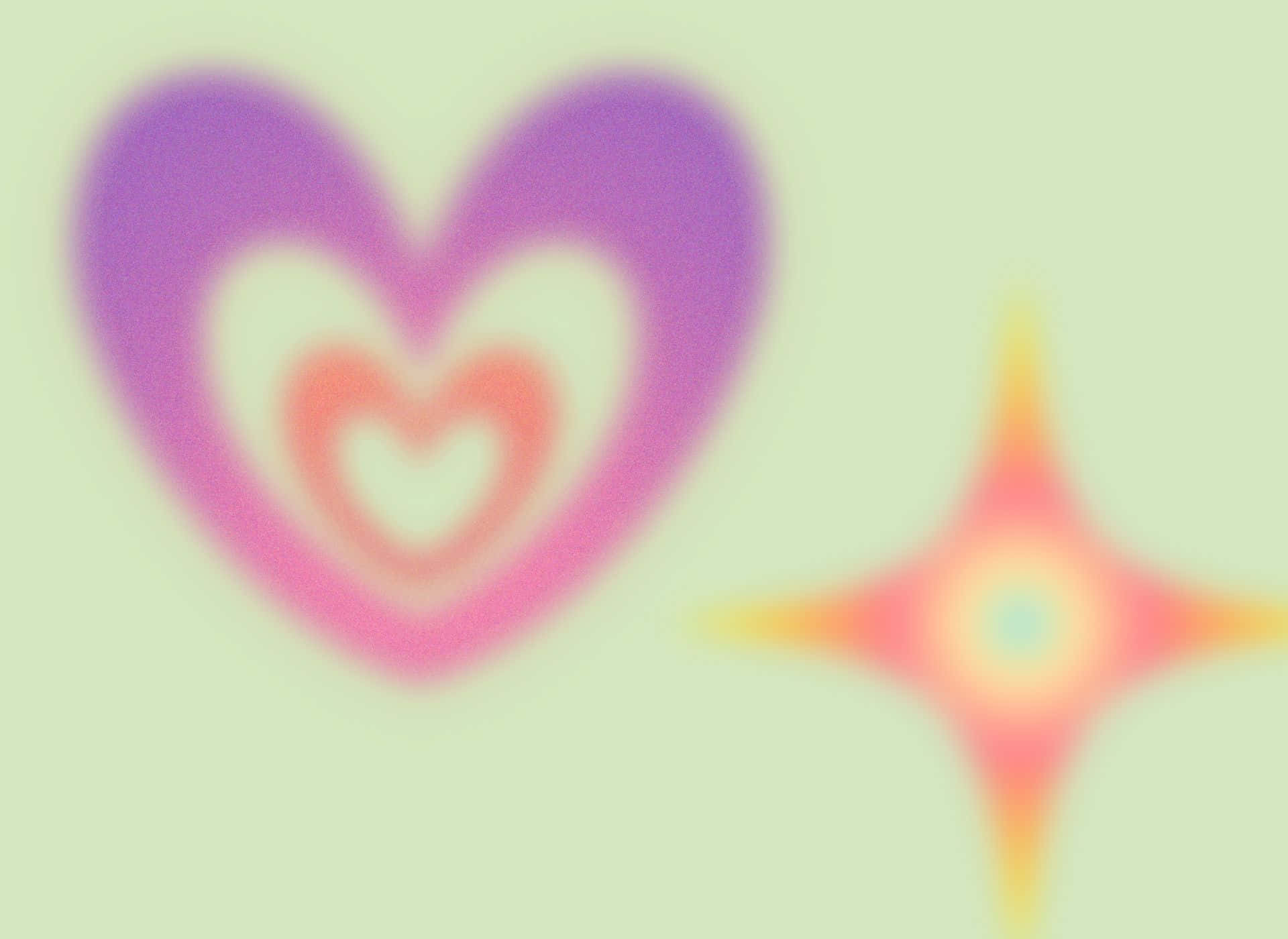 Blurred Heartand Star Shapes Wallpaper