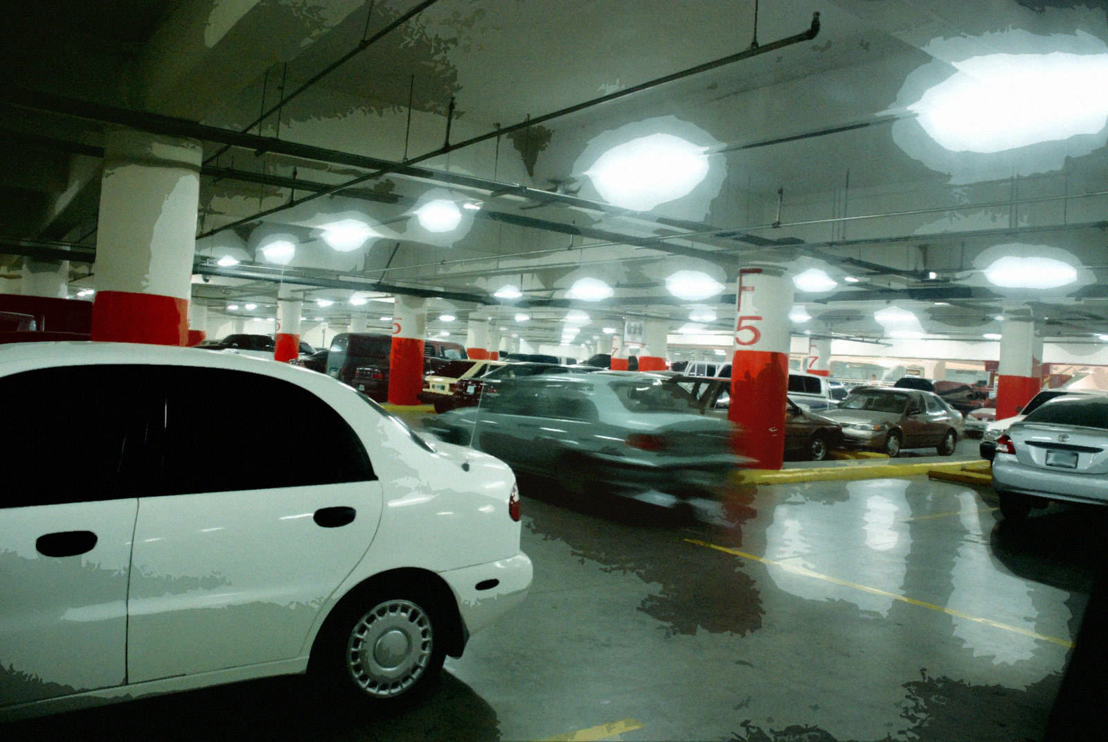 Blurry Car Leaving Parking Lot Wallpaper