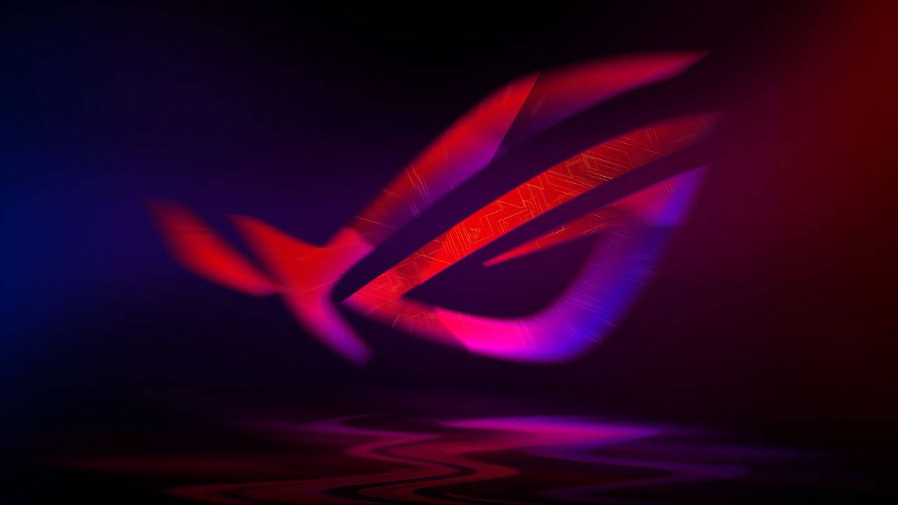Blurry Neon Asus Rog Symbol Background