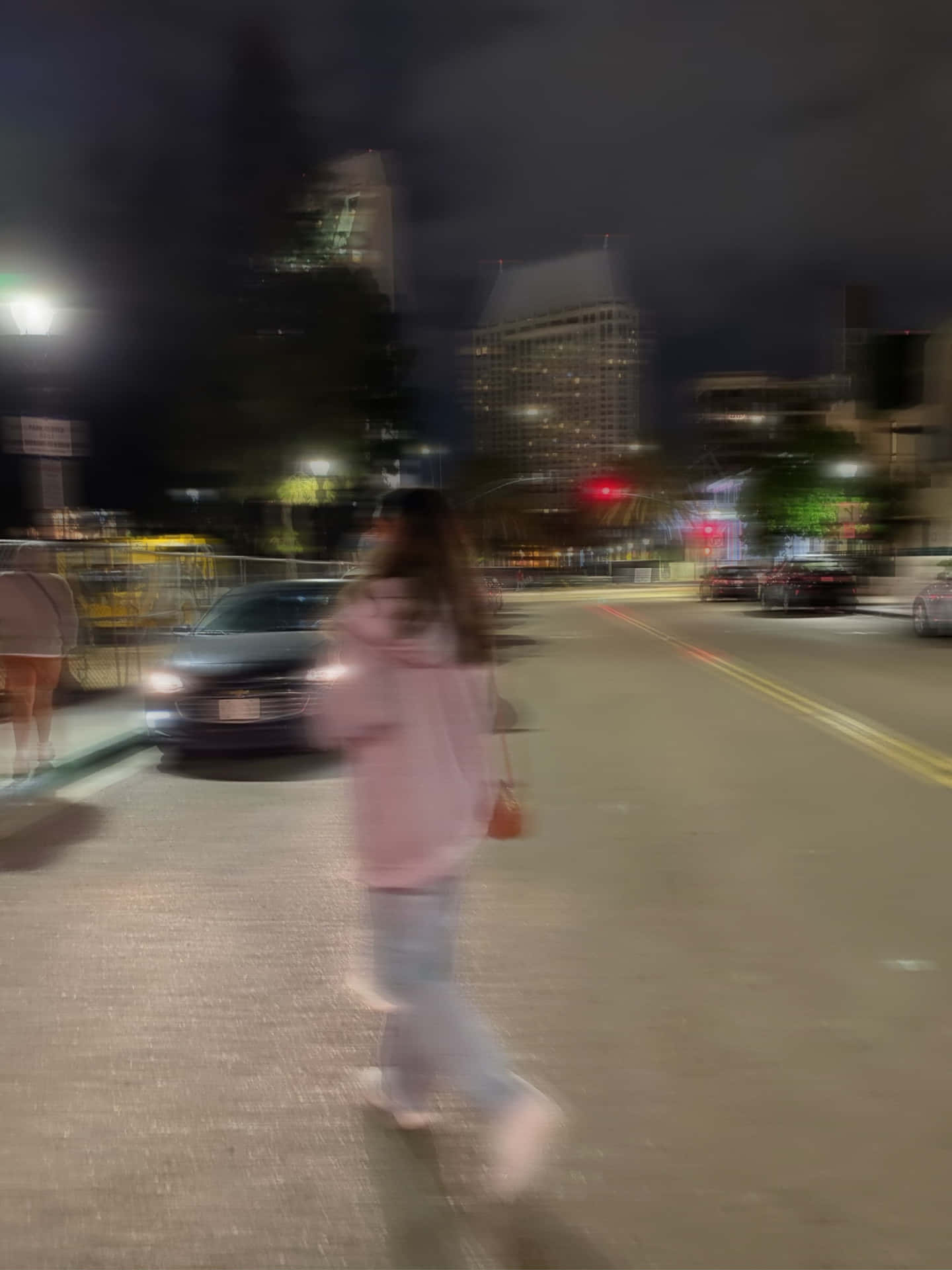 Blurry Girl Walking On Road Picture