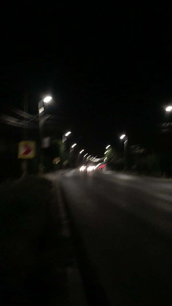 Blurry Street Lights At Night Picture