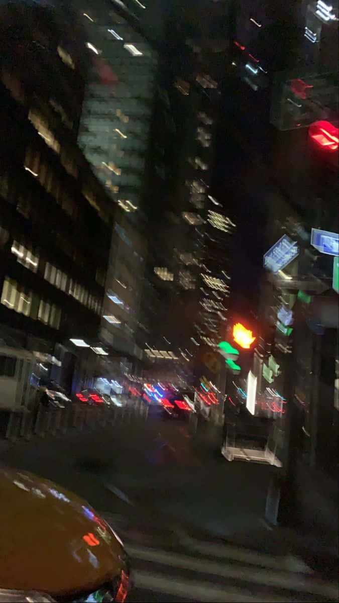 Blurry Building Lights At Night Picture