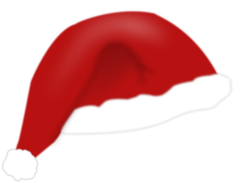 Blurry Santa Haton Black Background PNG