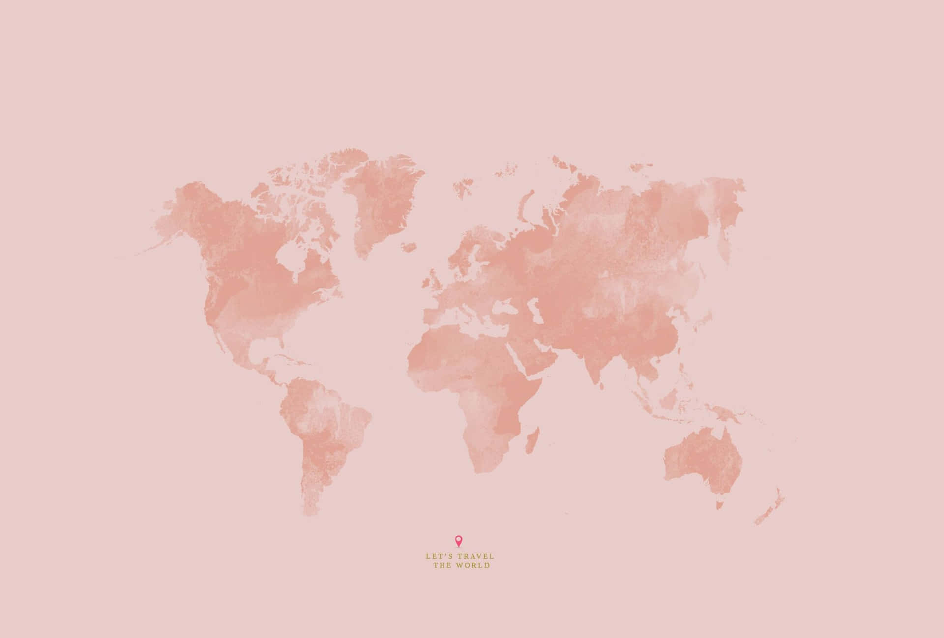 World Map In Blush Background