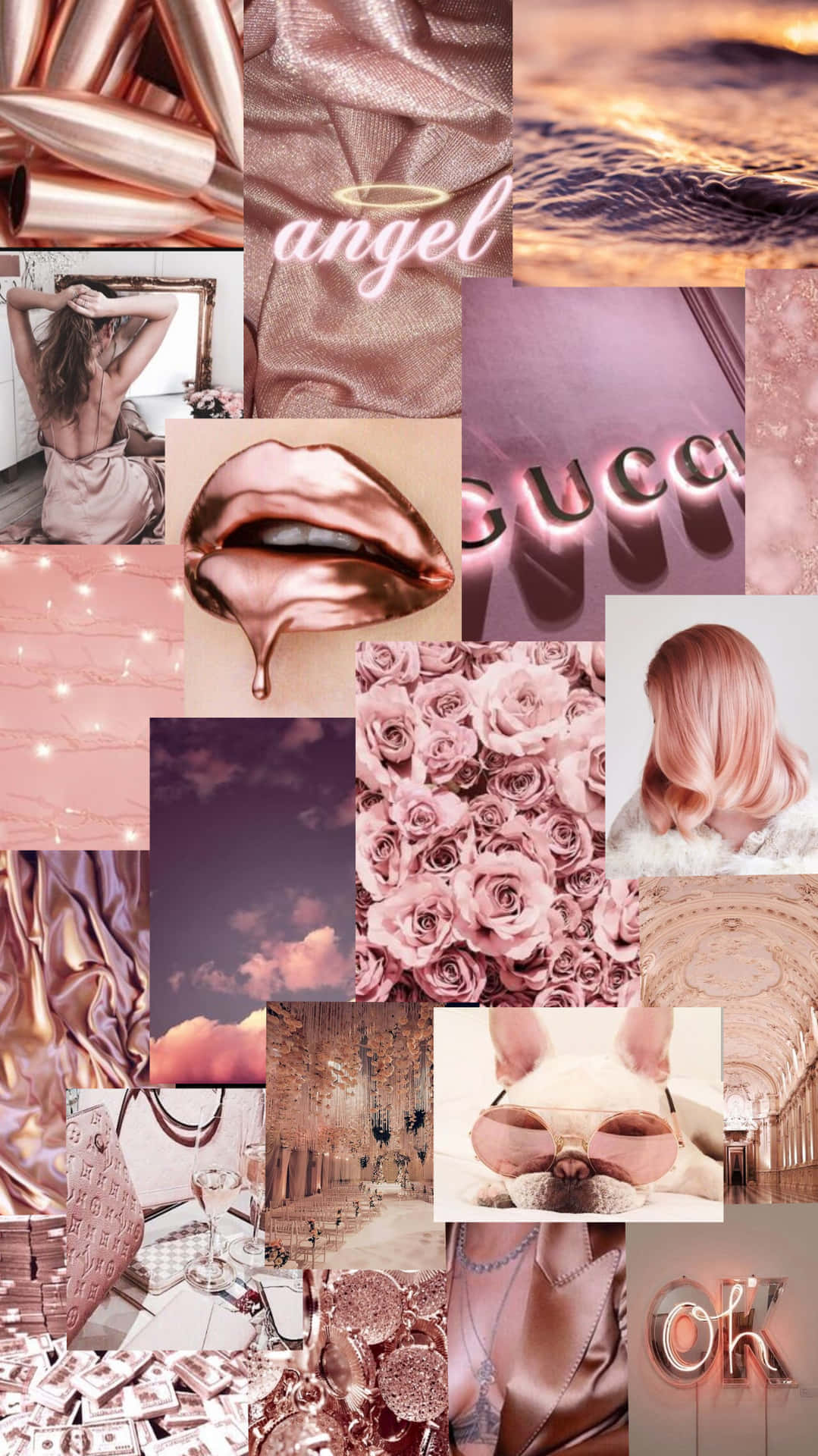 Blush Luxe Collage Wallpaper