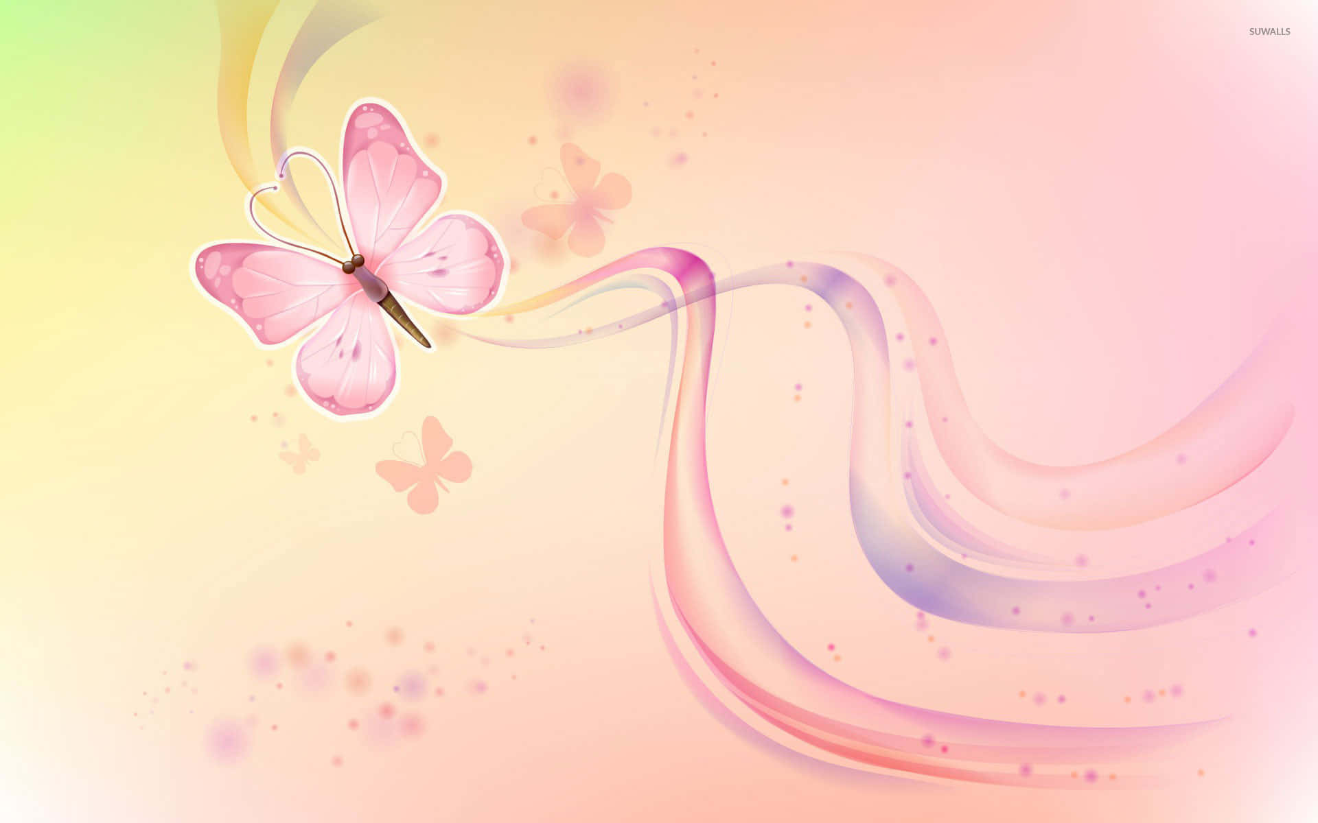 Blush Pink Butterfly Abstract