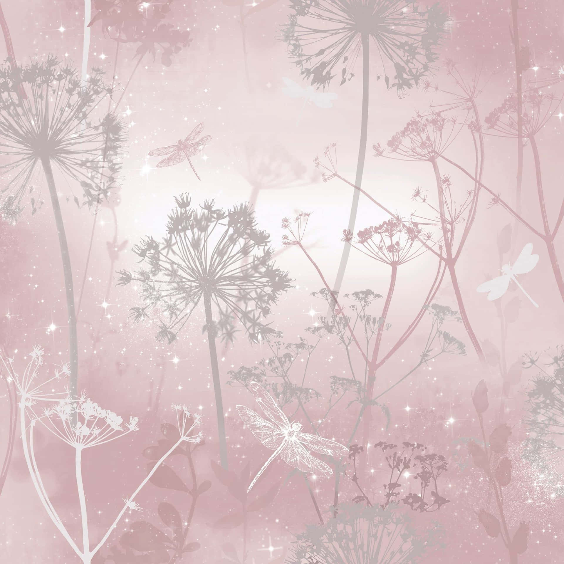 Blush Pink Floral Dreamscape Wallpaper