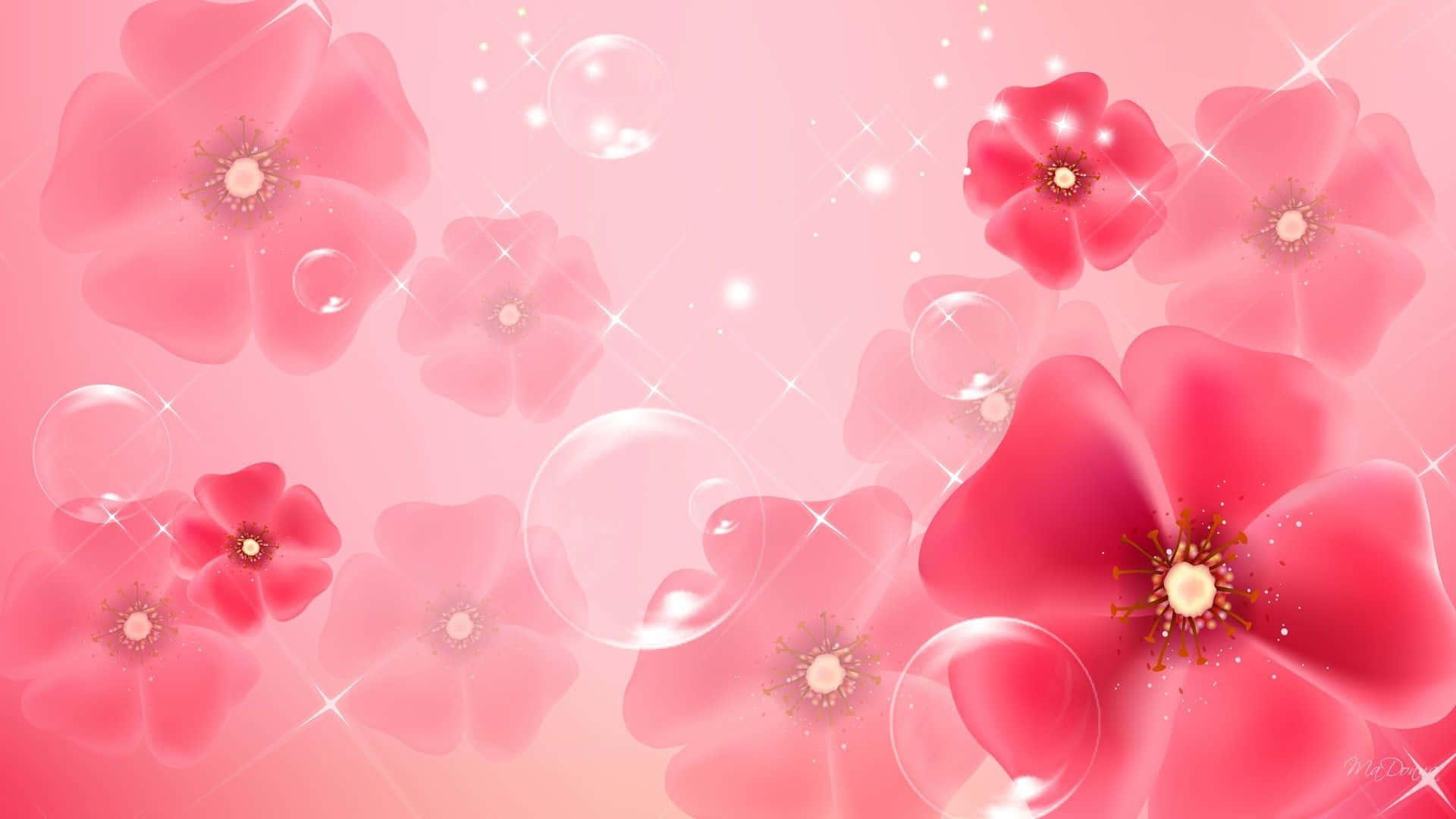 Blush Pink Floral Fantasy Background