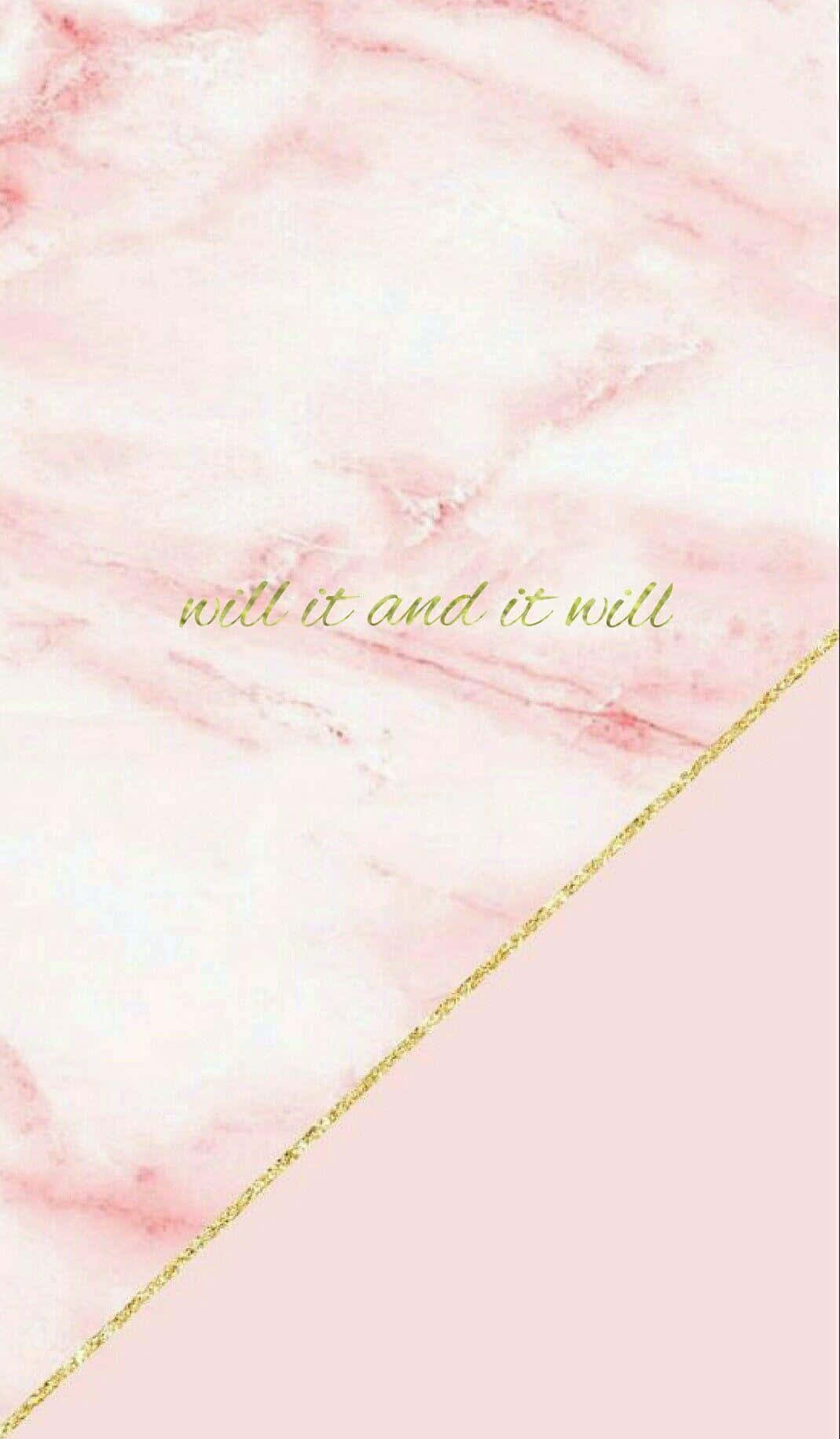 Blush Pink Marble Inspirational Quote Wallpaper
