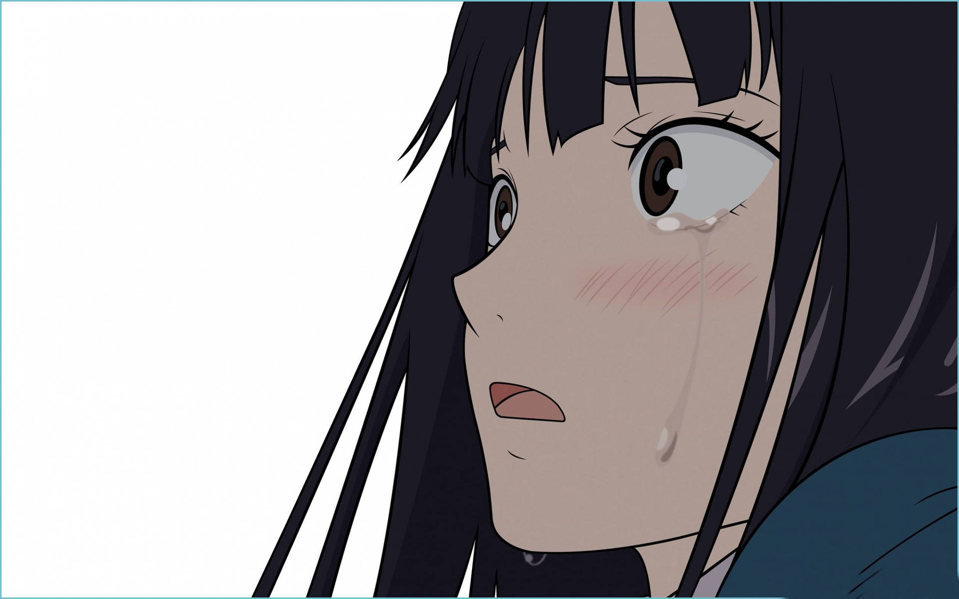 Blushing Depressed Anime Girl Wallpaper