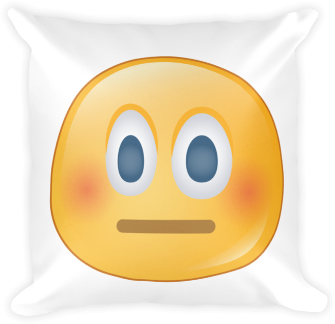 Blushing Emoji Pillow Graphic PNG