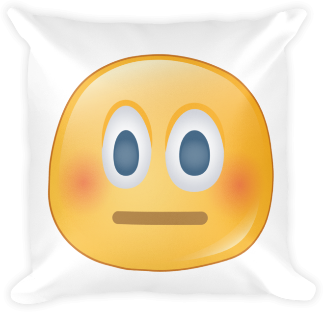 Download Blushing Emoji Pillow Graphic | Wallpapers.com