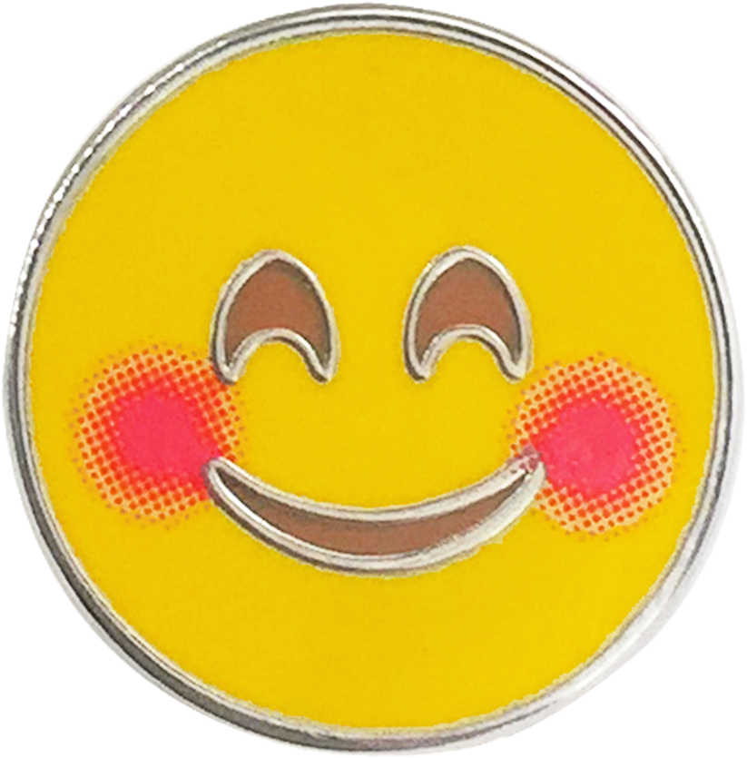 Blushing Smiley Face Emoji Pin PNG