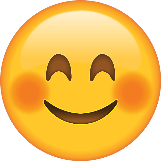 Download Blushing Smiley Face Emoji.png | Wallpapers.com