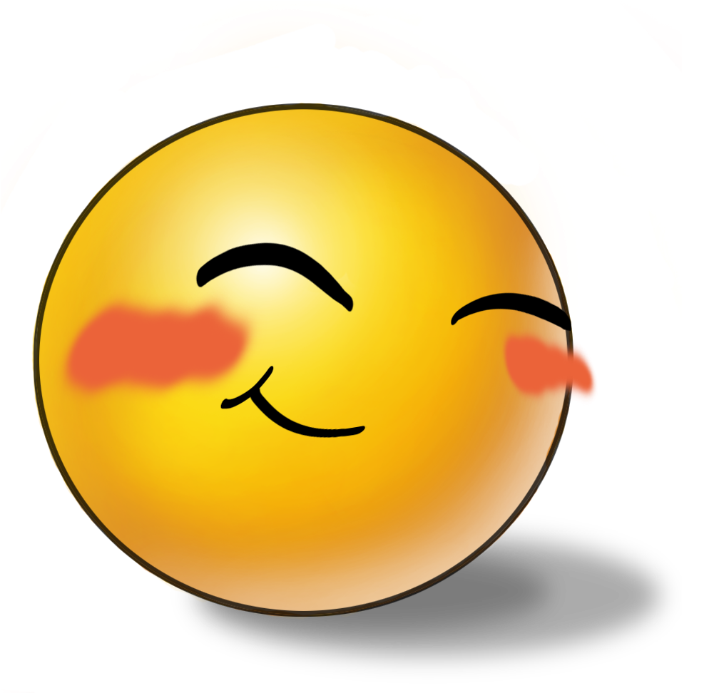Blushing Smiling Emoji Illustration PNG