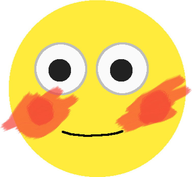 Blushing Yellow Face Emoji.png PNG