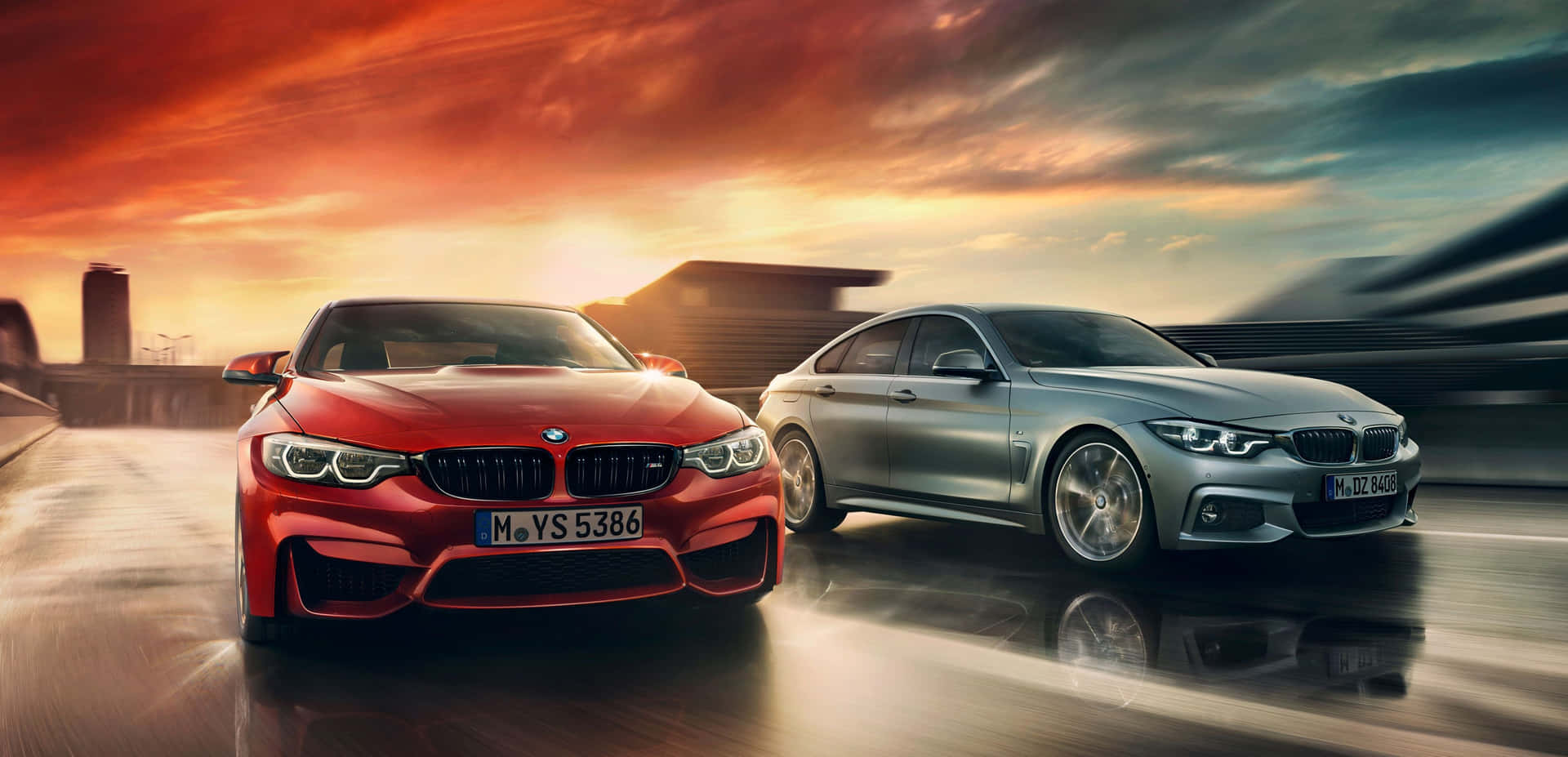 Sleek BMW 4 Series Coupe in Action Wallpaper