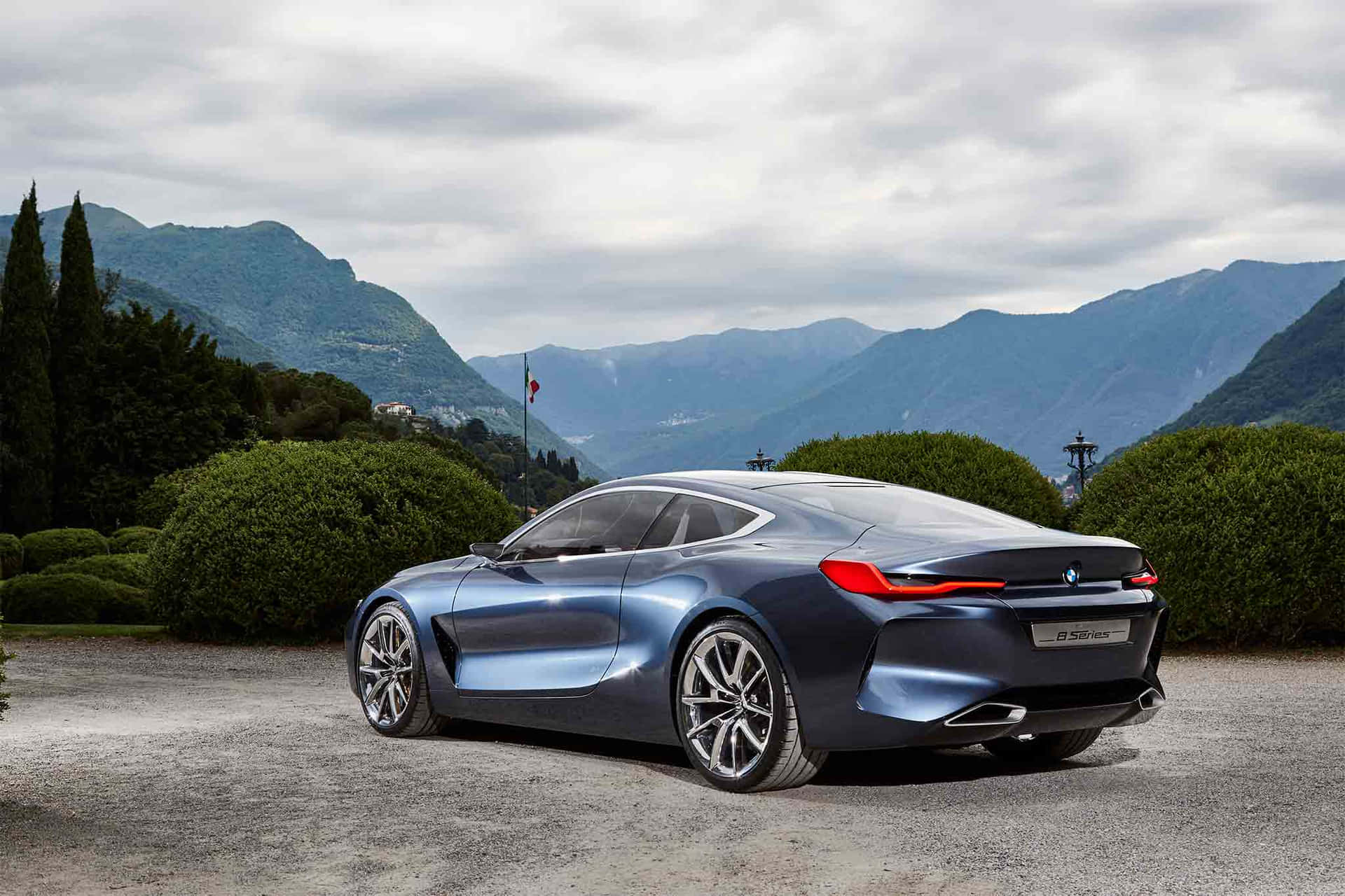 Caption: Sleek BMW 8 Series in an Urban Setting Wallpaper