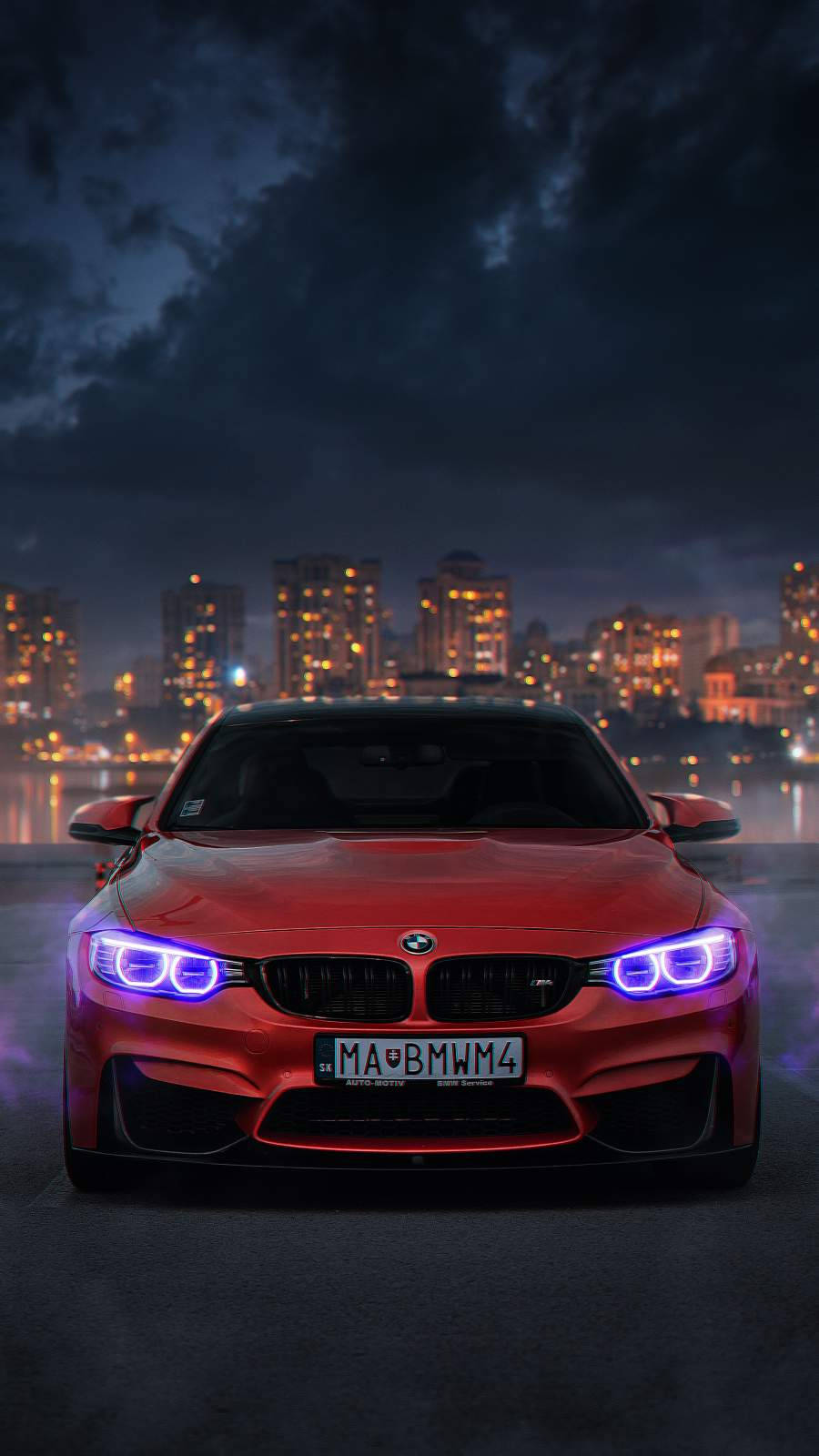 BMW M4 Cityscape iPhone Car Wallpaper