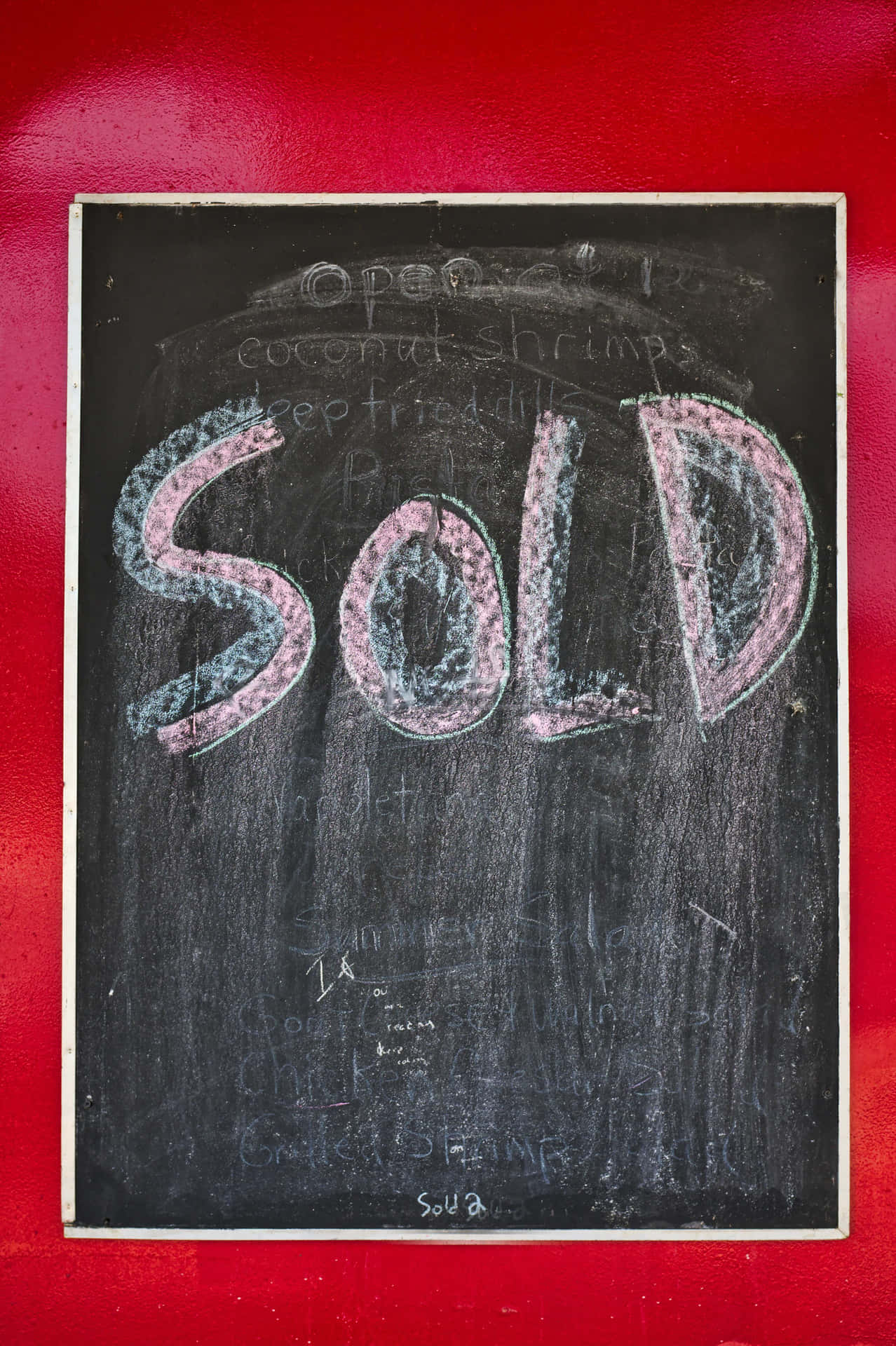 Sold Sign On A Blackboard