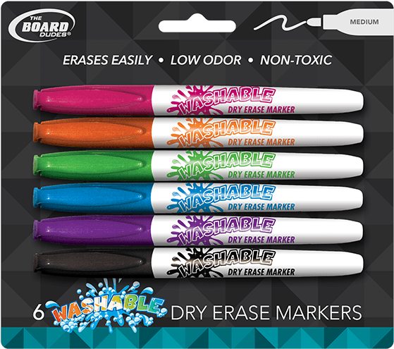 Board Dudes Washable Dry Erase Markers Pack PNG